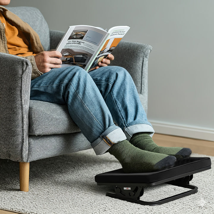 Maclean suport ergonomic pentru picioare, suport pentru picioare, unghi reglabil continuu, pernă detașabilă, MC-460
