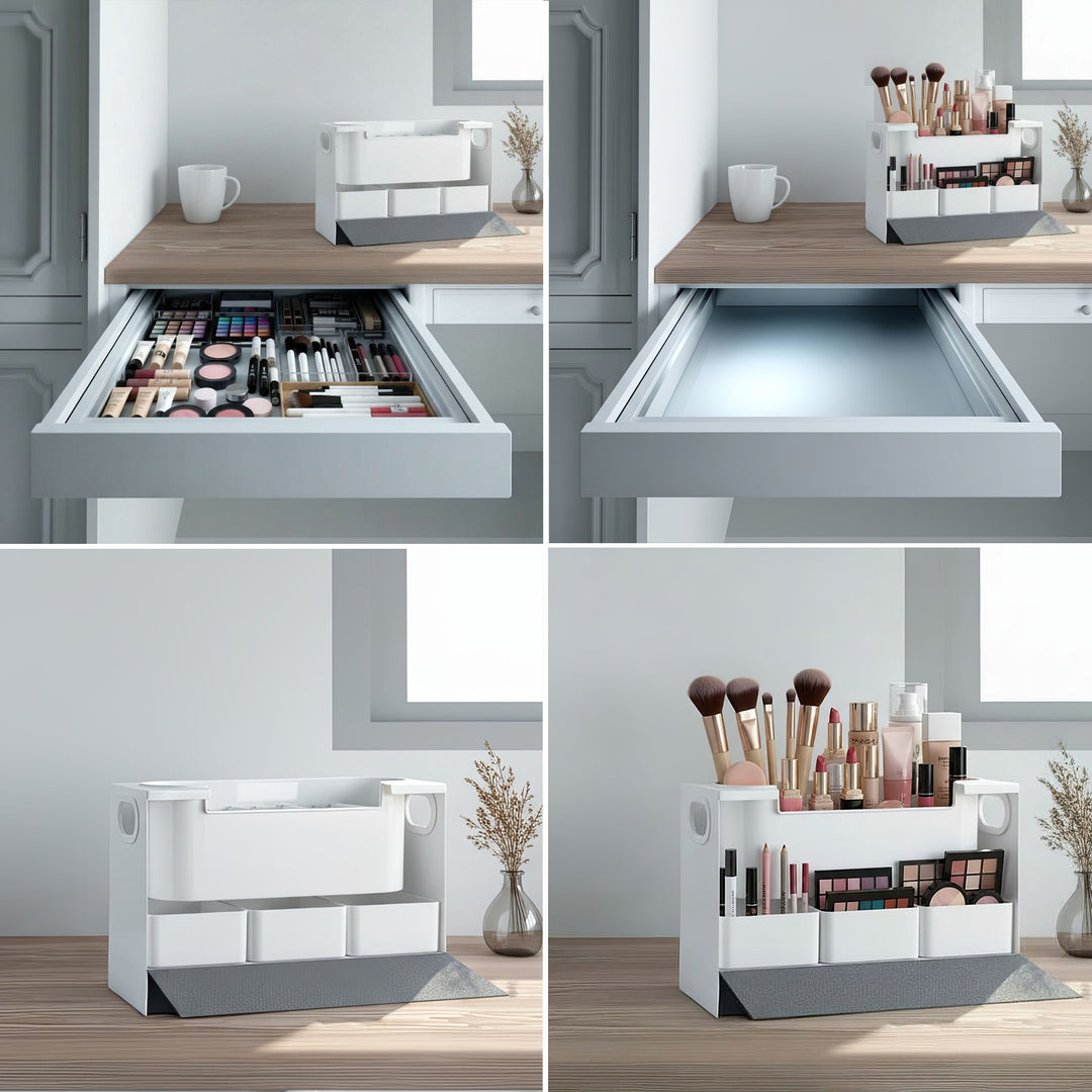 Organizator pentru cosmetice Maclean MC-479, 36.7 x 15 x 22 cm, alb