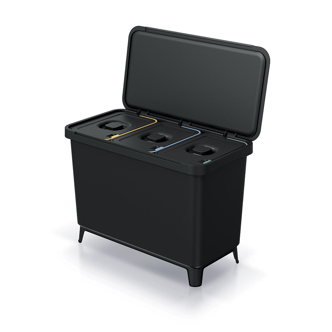 Coș de gunoi Keden SYSTEMA - 3x10l negru reciclare