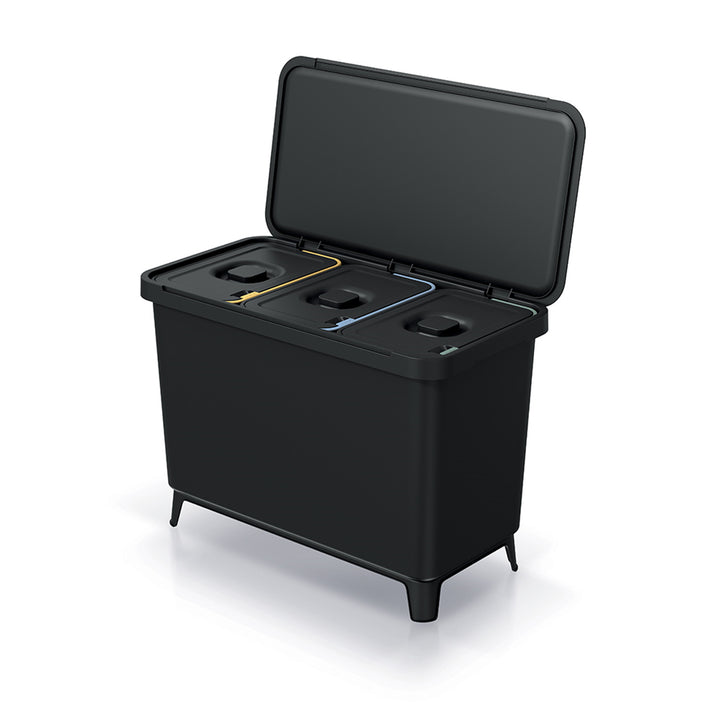 Coș de gunoi Keden SYSTEMA - 3x10l negru reciclare