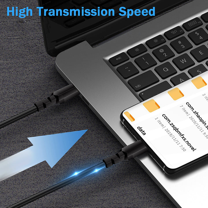Cablu 2 x USB-C 15W Maclean, suportă QC 3.0, transfer de date, 3A, , negru, lungime 2m, MCE494