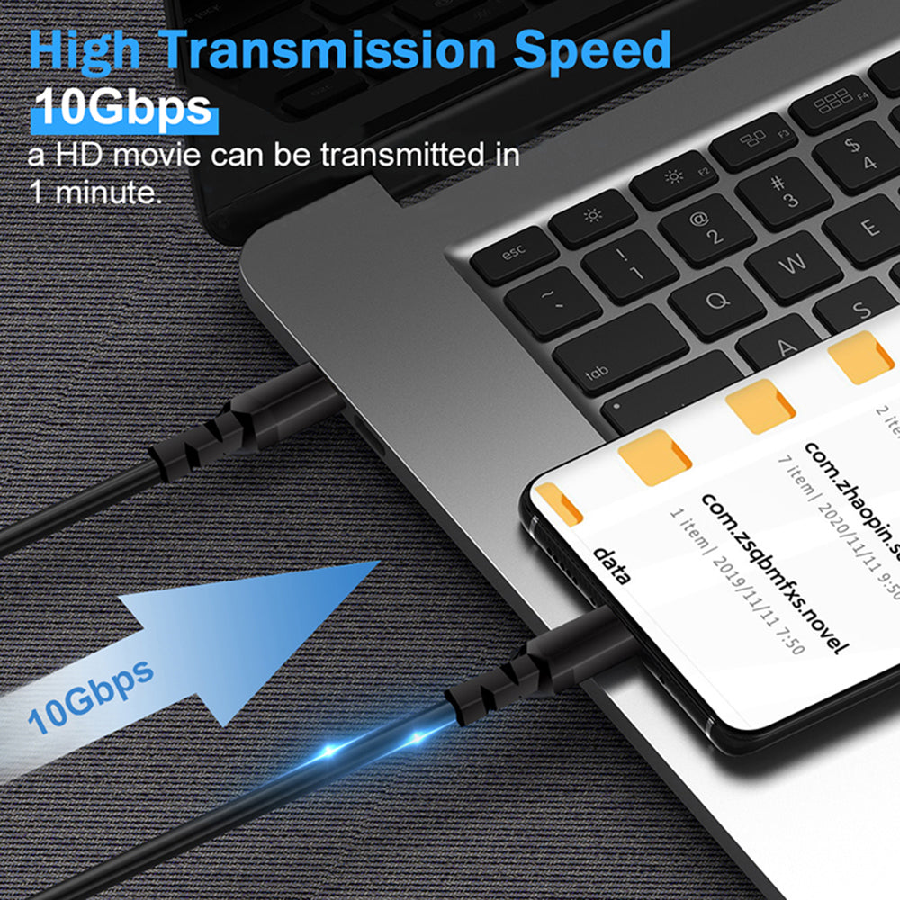 Cablu 2 x USB-C 100W Maclean, suport PD, transfer de date până la 10Gbps, 5A, , negru, lungime 2m, MCE492