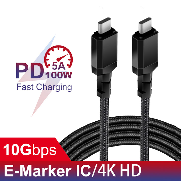 Cablu 2 x USB-C 100W Maclean, suport PD, transfer de date până la 10Gbps, 5A, , negru, lungime 2m, MCE492