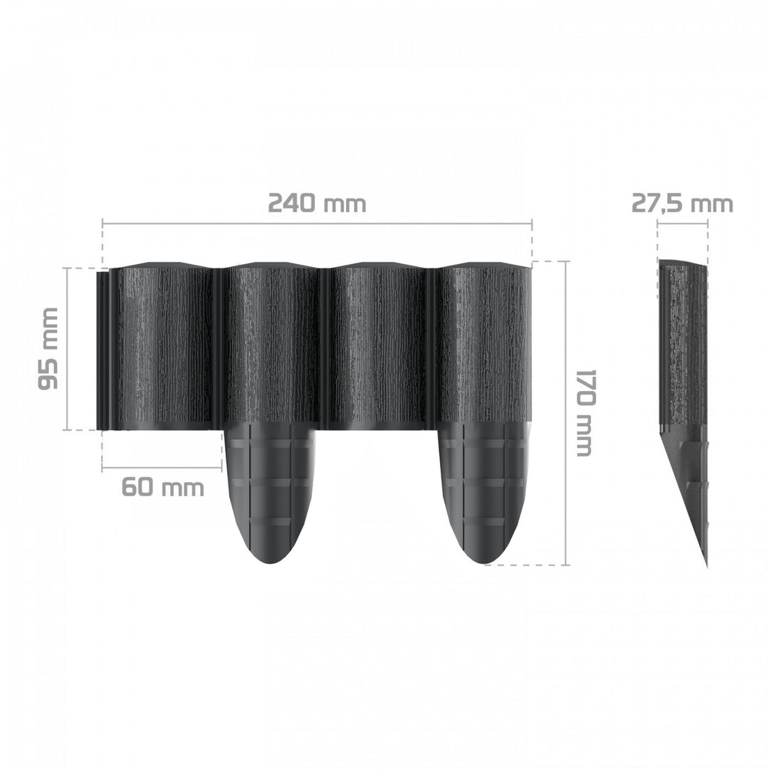 Palisadă de grădină, gard Cellfast ECO 2,4 m antracit