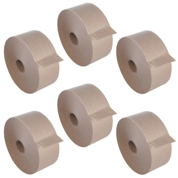 6x 70mmx150m bandă de hârtie armată activată cu apă Verde-albastru GB8150
