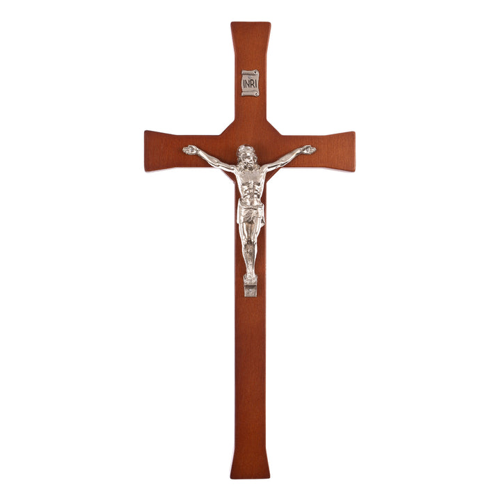 Agățat cruce clasică cu o cruce dungată maro 18x8x1.4cm