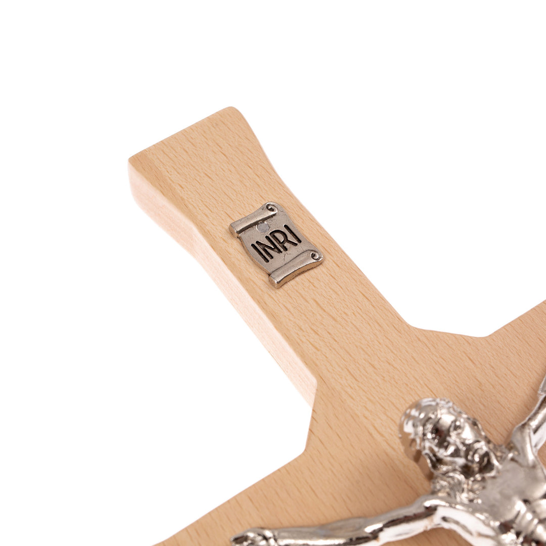 Agățat cruce clasică cu cruce cu dungi naturale 30x14x1.8cm