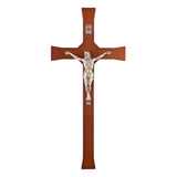 Agățat cruce clasică cu o dungă maro 30x14x1.8cm