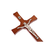 Agățat cruce clasică cu o dungă maro 30x14x1.8cm