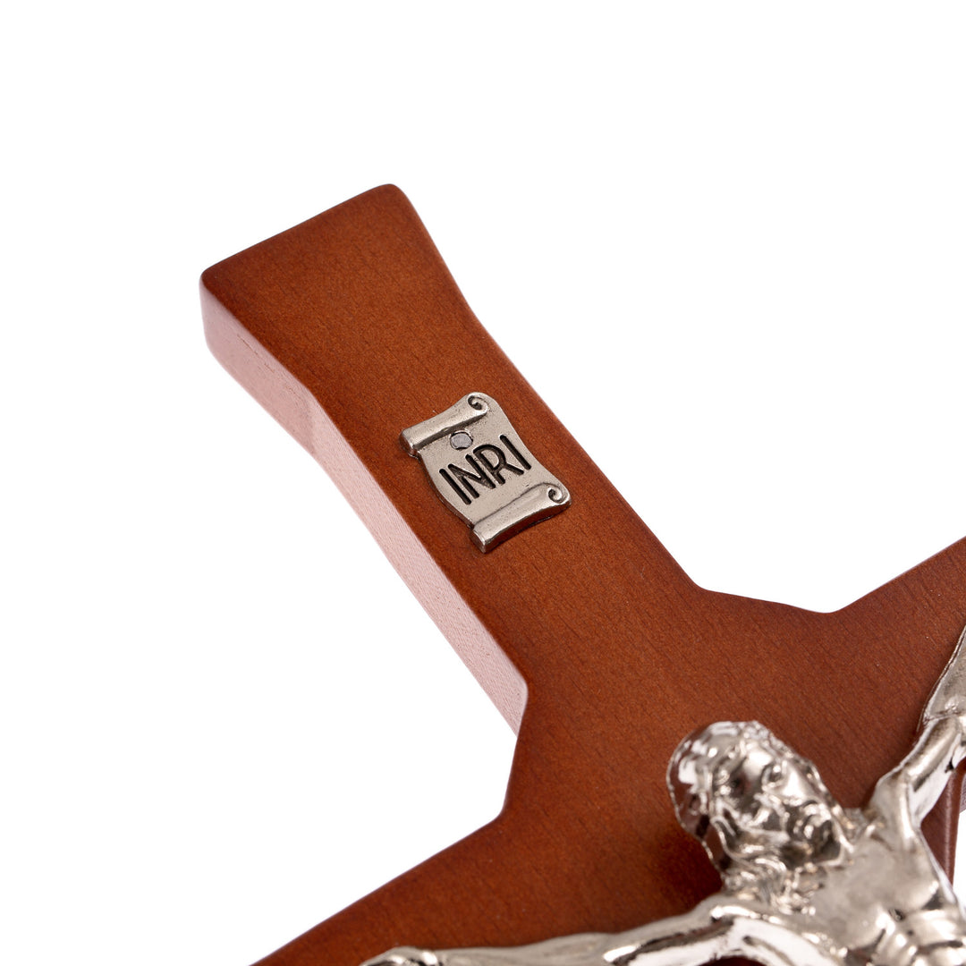 Agățat cruce clasică cu o dungă maro 30x14x1.8cm