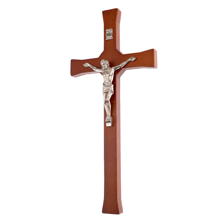 Agățat cruce clasică cu o cruce cu dungi maro 42x18x1.8cm
