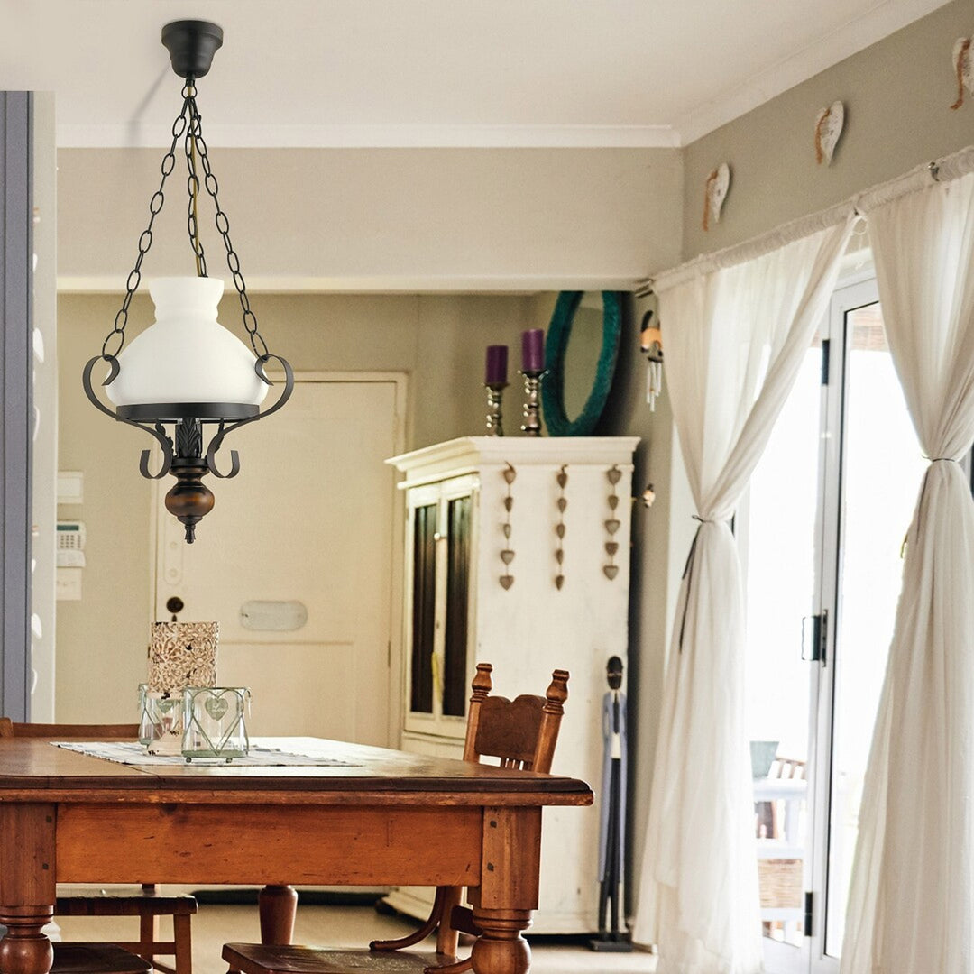 RABALUX PETRONEL candelabru suspendat lampa 7076 metal lemn sticlă