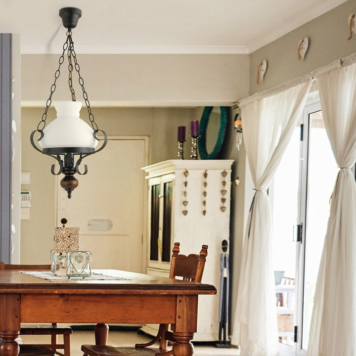 RABALUX PETRONEL candelabru suspendat lampa 7076 metal lemn sticlă