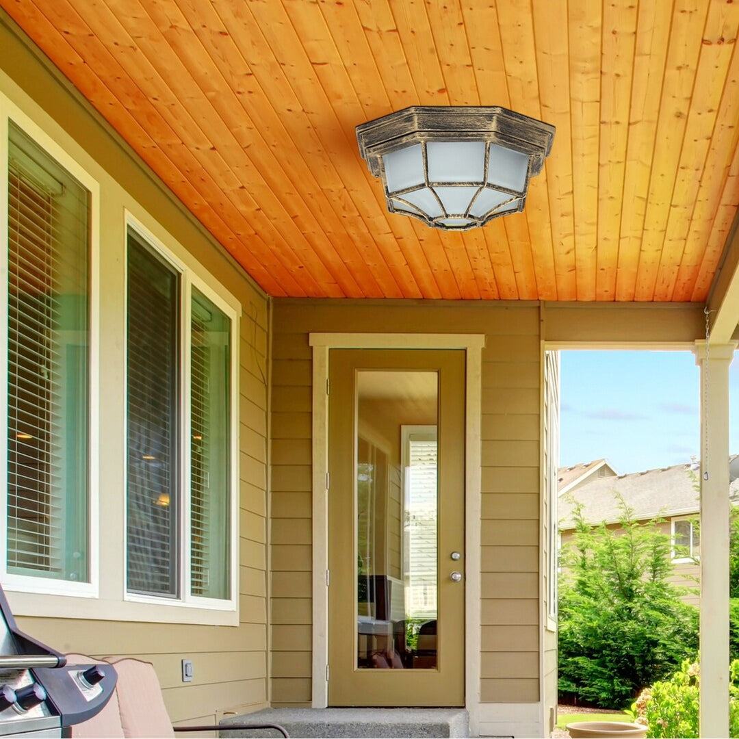 Rabalux milano plafonieră pentru exterior 8376 din metal și abajur de sticlă