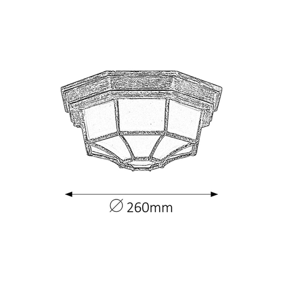 Rabalux milano plafonieră pentru exterior 8376 din metal și abajur de sticlă