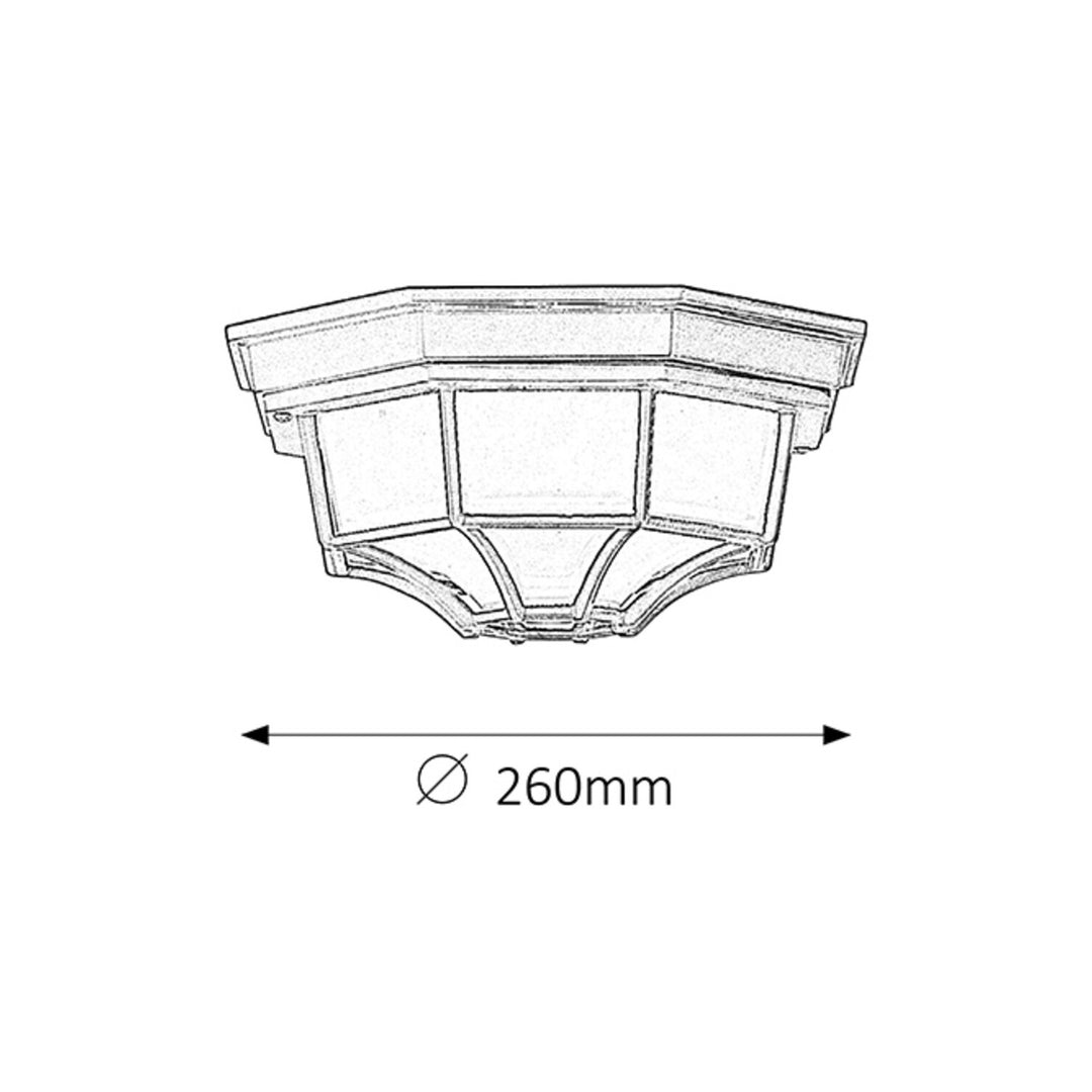 Rabalux Milano plafonieră de exterior 8346 din metal și abajur din sticlă
