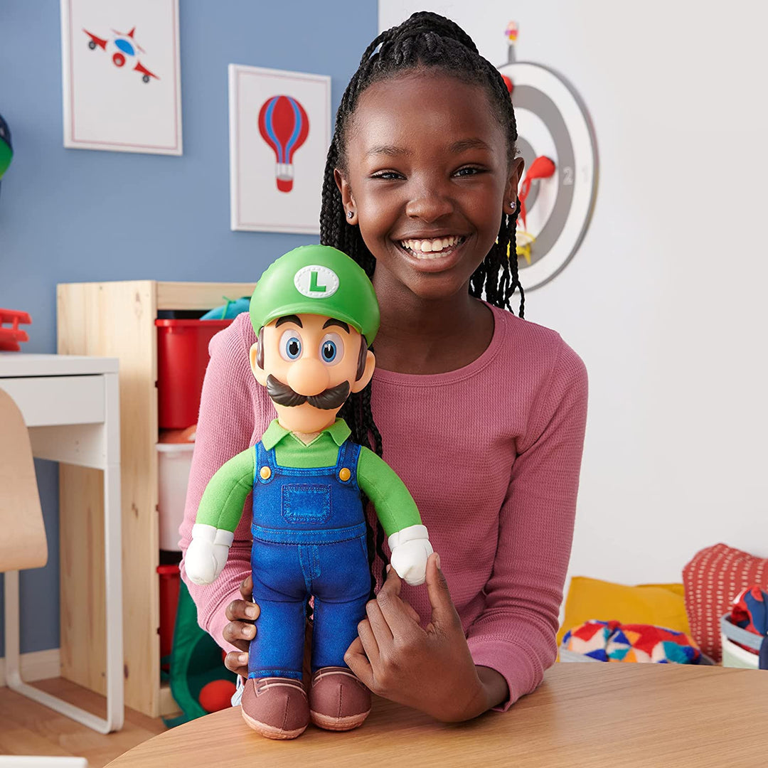 SUPER MARIO Movie Luigi, pluș, mascotă din desene animate, 30 cm