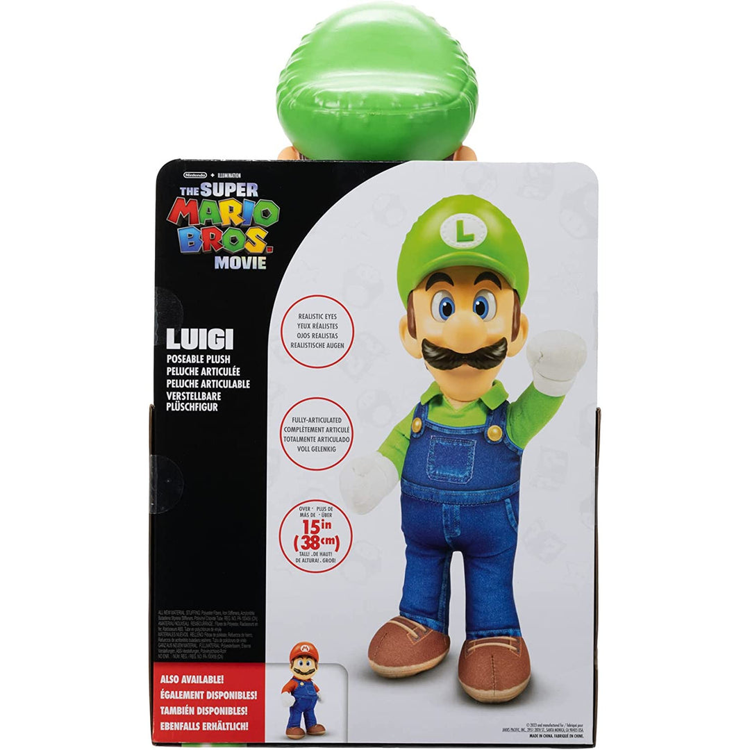 SUPER MARIO Movie Luigi, pluș, mascotă din desene animate, 30 cm