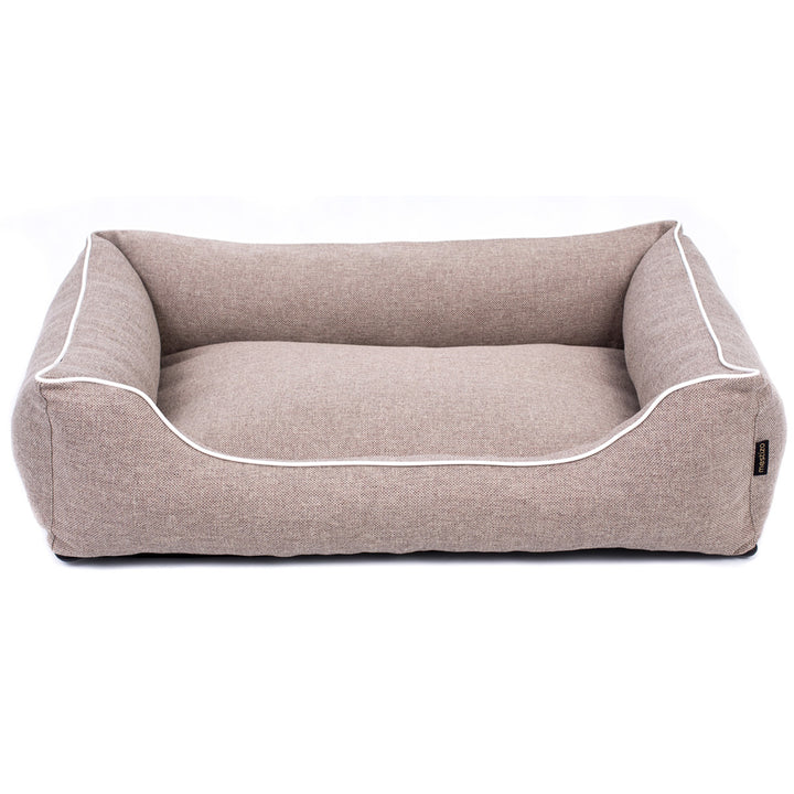 Pat de câine în bej cu margine albă 100x75 cm Mestizo Sofa Mallorca