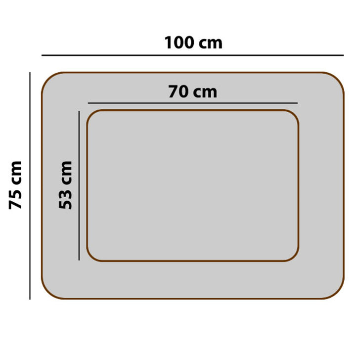 Pat de câine în maro cu margine neagră 100x75 cm Mestizo Sofa