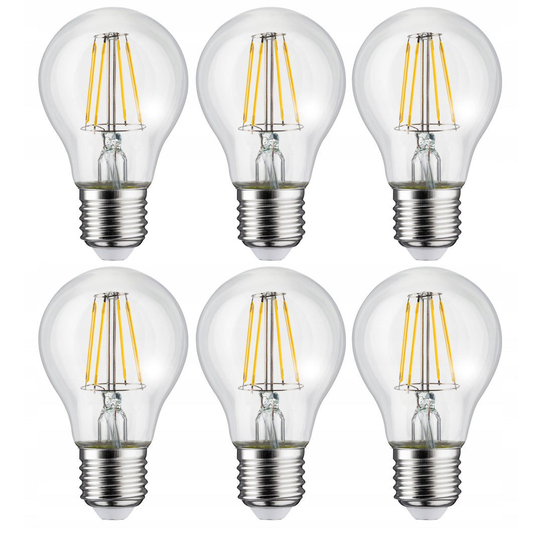 6x bec cu LED Maclean, filament E27, 6W, 230V, WW alb cald 3000K, 600lm, Retro edison decorativ A60, MCE267
