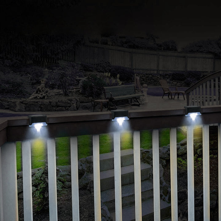 4x Maclean solar LED cu LED-uri pentru scări IP44, 4000K, Ni-MH 100 mAh, 80x45x45mm, senzor de crepuscul MCE319