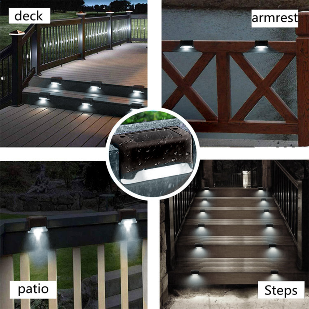 4x Maclean solar LED cu LED-uri pentru scări IP44, 4000K, Ni-MH 100 mAh, 80x45x45mm, senzor de crepuscul MCE319