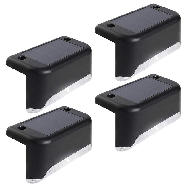 4x Maclean solar LED cu LED-uri pentru scări IP44, 4000K, Ni-MH 100 mAh, 80x45x45mm, senzor de crepuscul MCE319