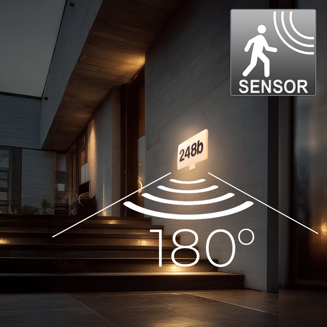Numar de casa cu senzor de miscare PIR IP65, MCE466 W