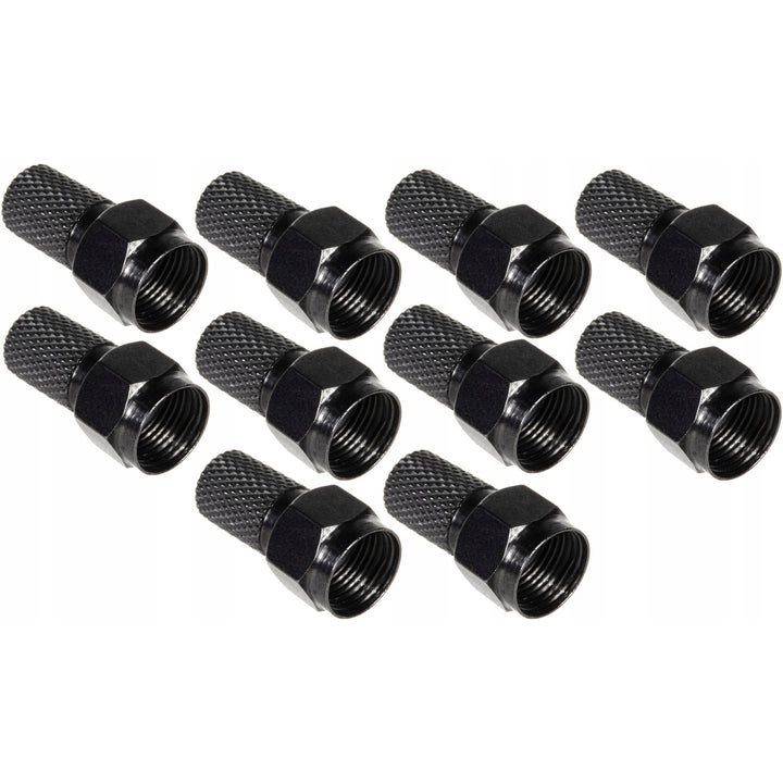10x Maclean satelit F-plug, sistem TV, RG5.9, RG6, 6.8mm, nichel cu sigiliu, profesional, negru, MCTV-903