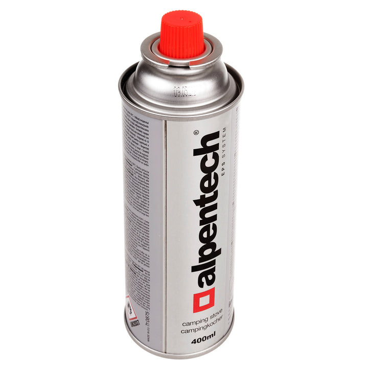 14x 380ml cartuș de gaz Alpentech, certificare: Pi 0875, conform cu EN521, butan, interval de funcționare -10°C până la +40°C, IK300