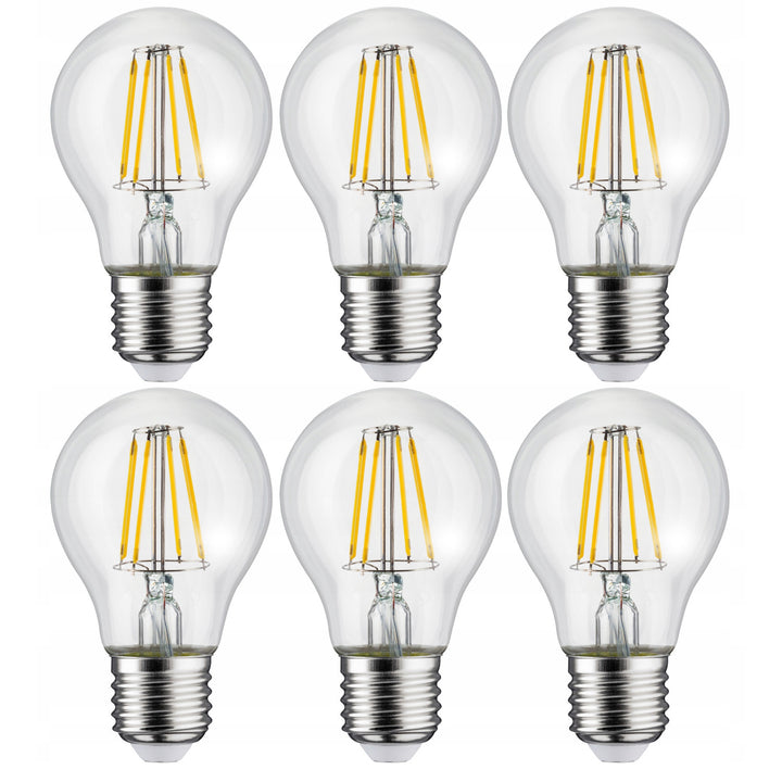 6x LED bec cu filament Maclean, E27, 11W, 230V, WW alb cald 3000K, 1500lm Retro edison decorativ A60, MCE280
