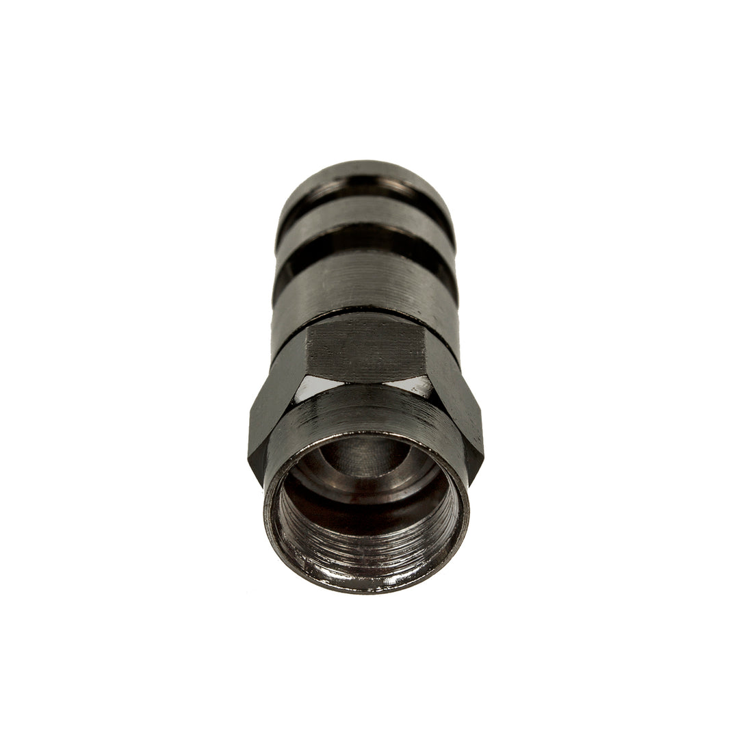 100x Maclean, conector de compresie F, RG-6, profesional, nichel, negru, MCTV-916