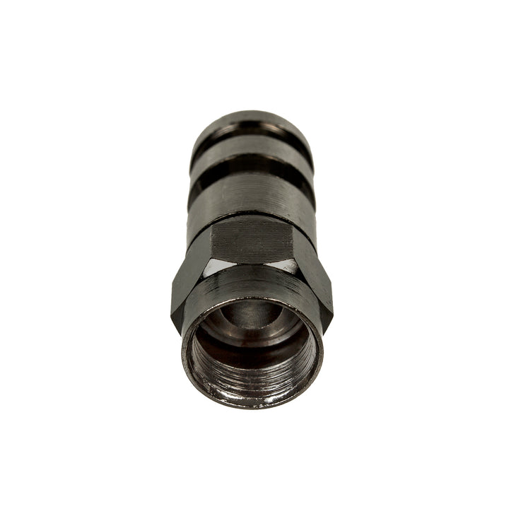 100x Maclean, conector de compresie F, RG-6, profesional, nichel, negru, MCTV-916