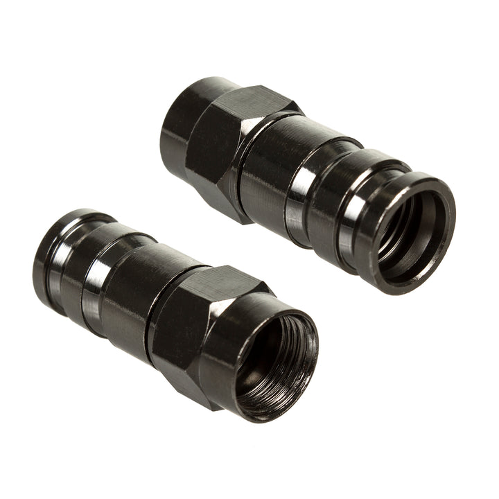 100x Maclean, conector de compresie F, RG-6, profesional, nichel, negru, MCTV-916