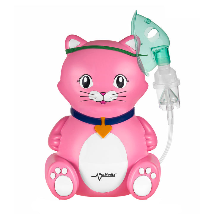Promedix inhalator pentru pisici pentru copii, set nebulizator, măști, filtre, PR-816 + manechin universal Gess pentru inhalator
