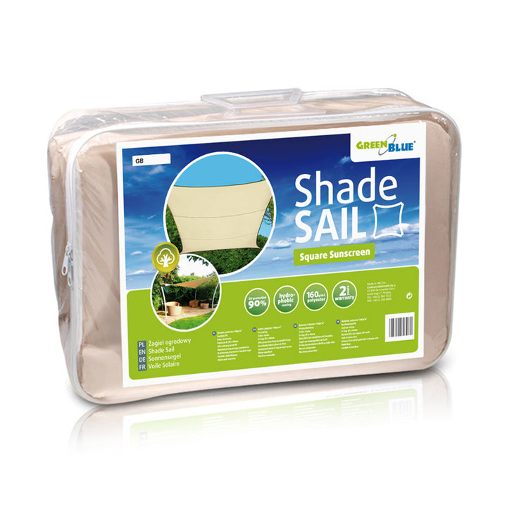 GreenBlue UV grădină umbra naviga, poliester, 5m pătrat, crem + kit de montare