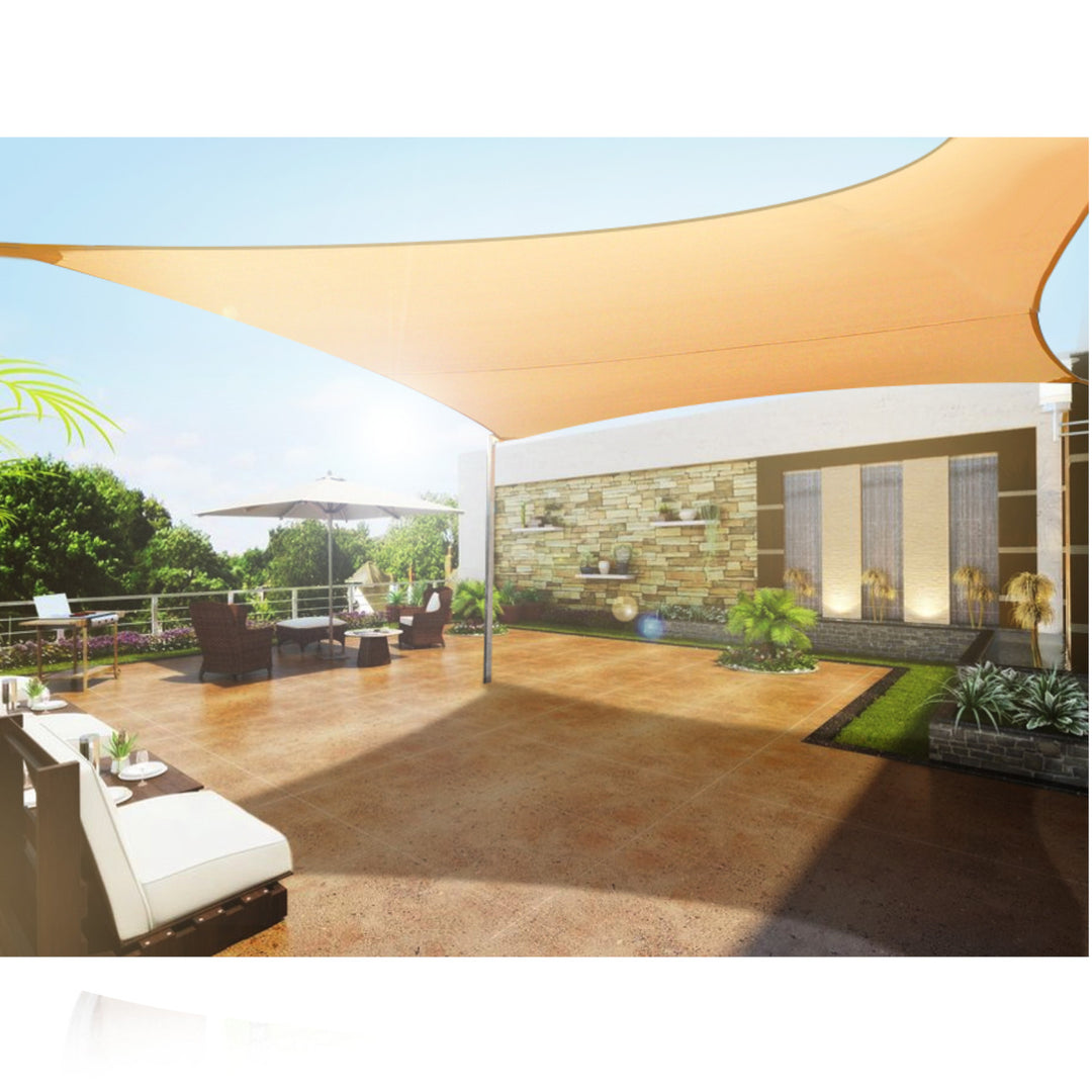 GreenBlue UV grădină umbra naviga, poliester, 5m pătrat, crem + kit de montare