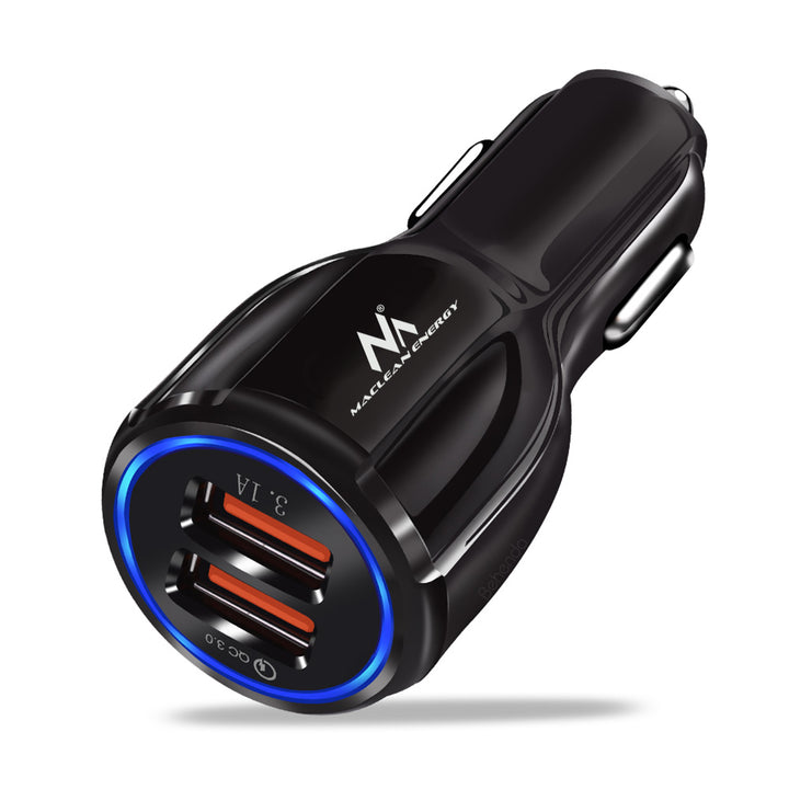 Încărcător auto Maclean, Qualcomm Quick Charge, QC 3.0 - priză 5V/3A, 9V/1.8A, 12V/1.6A, 5V/3.1A cu cablu USB Lightning
