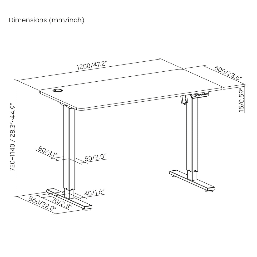 Birou ErgoOffice ER-451, 120 x 60 x 114 cm, 70 kg, maro