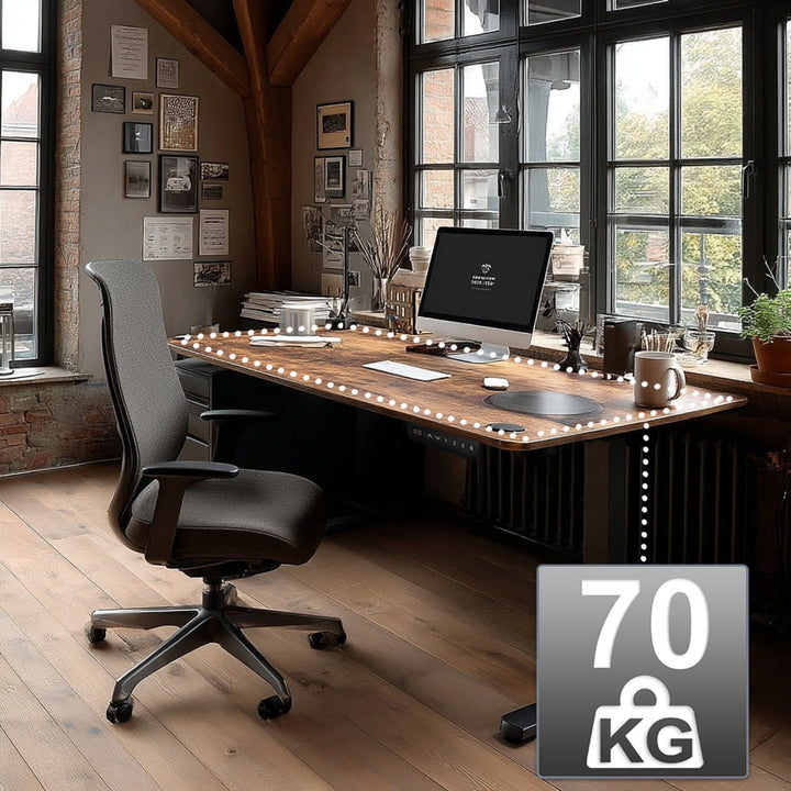 Birou ErgoOffice ER-451, 120 x 60 x 114 cm, 70 kg, maro