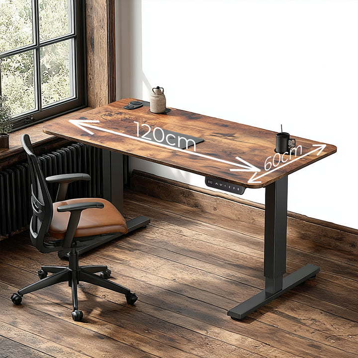 Birou ErgoOffice ER-451, 120 x 60 x 114 cm, 70 kg, maro