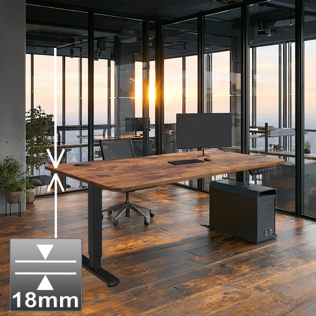 Birou ErgoOffice ER-451, 120 x 60 x 114 cm, 70 kg, maro