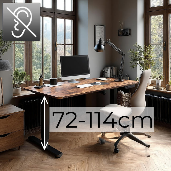 Birou ErgoOffice ER-451, 120 x 60 x 114 cm, 70 kg, maro