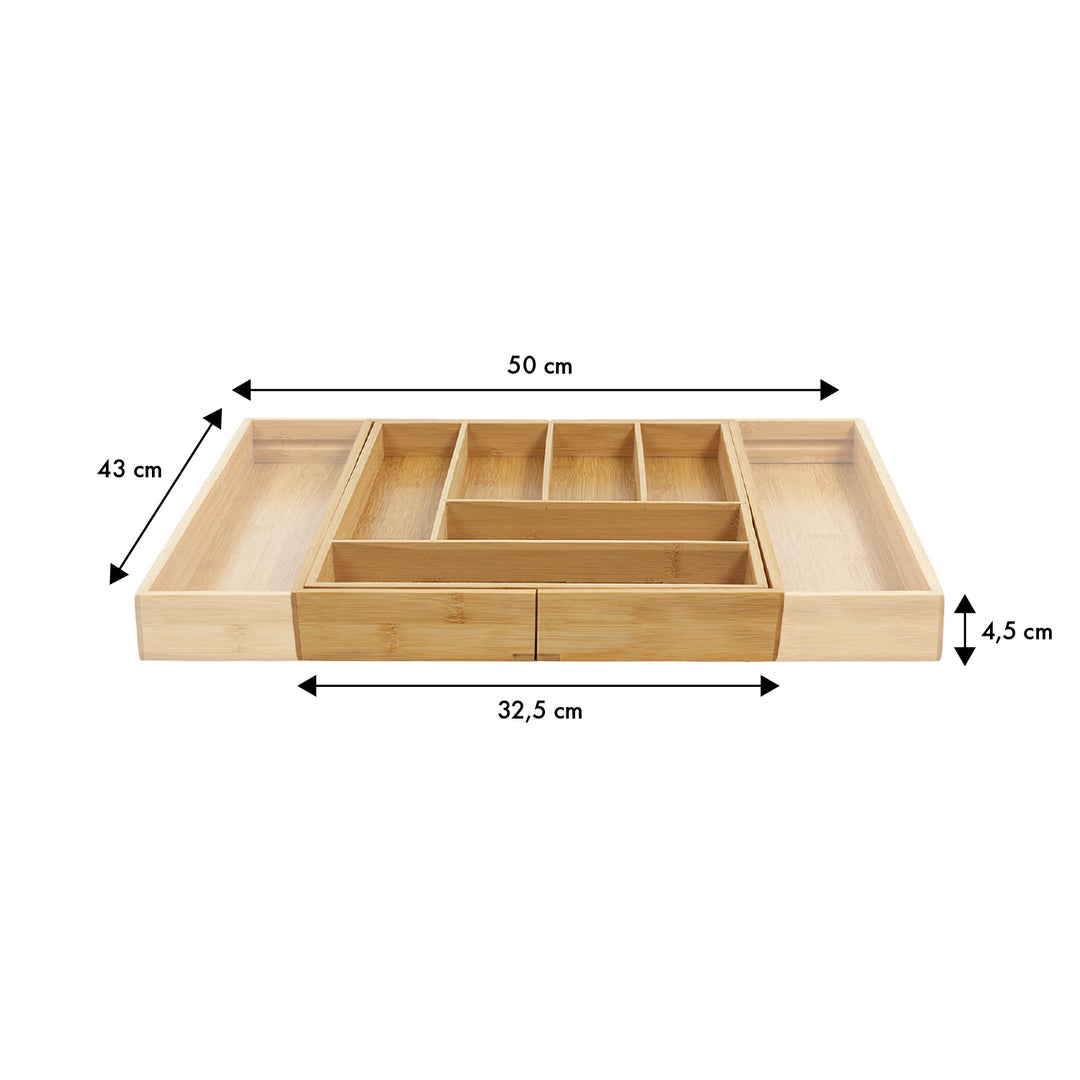 Organizator de tacâmuri extensibil din bambus GreenBlue, 325-500x430x45mm, GB379