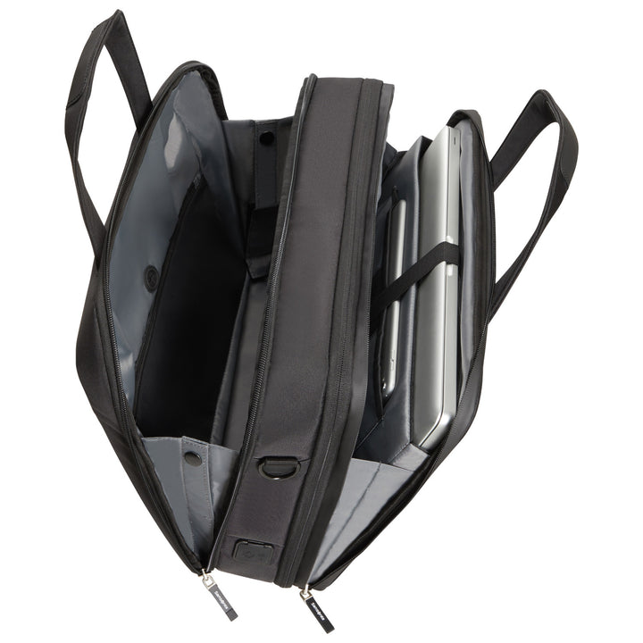 Samsonite Litepoint Bailhandle 15.6" geantă pentru laptop negru cu port USB și fermoar reflectorizant
