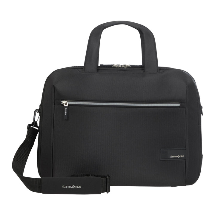Samsonite Litepoint Bailhandle 15.6" geantă pentru laptop negru cu port USB și fermoar reflectorizant