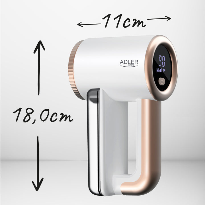 Aparat de ras pentru țesături Adler, încărcare USB, afișaj LCD, viteză în 3 trepte, perie, AD 9617