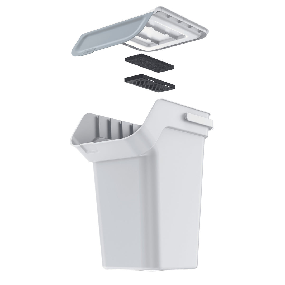 Coș de gunoi Keden, filtru cu carbon activ, 25 litri, cenușă, Kaddi Q