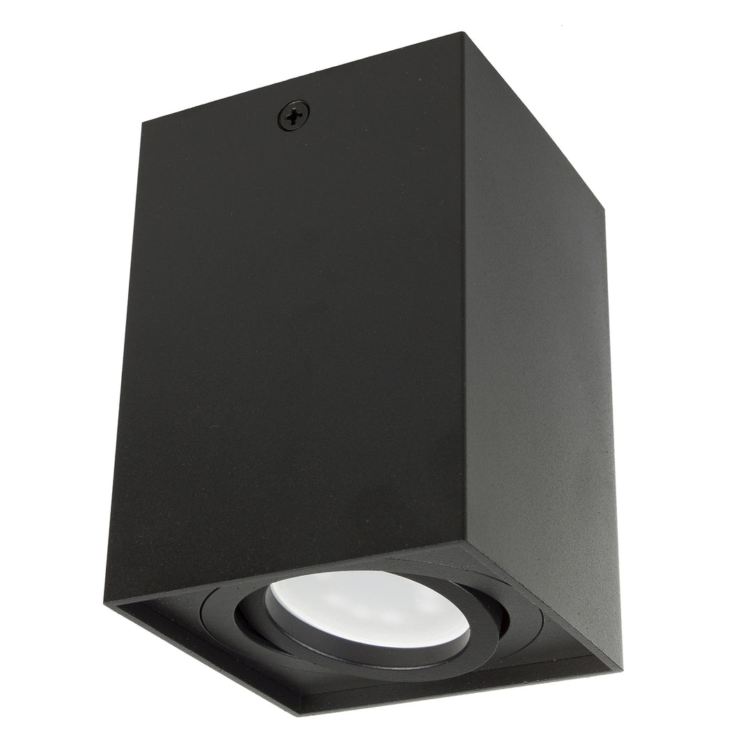 Maclean tub / corp de iluminat de suprafață, spot, cu halogen, pătrat, aluminiu, bec 5W GU10, 80x80x115mm, culoare neagră, MCE426 B +